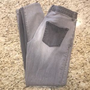 Topman Grey Button Fly Straight Leg Slim Jeans